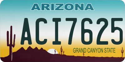 AZ license plate ACI7625