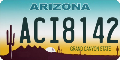 AZ license plate ACI8142