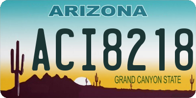 AZ license plate ACI8218