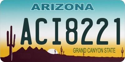 AZ license plate ACI8221