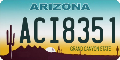 AZ license plate ACI8351