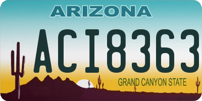 AZ license plate ACI8363