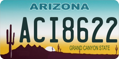 AZ license plate ACI8622