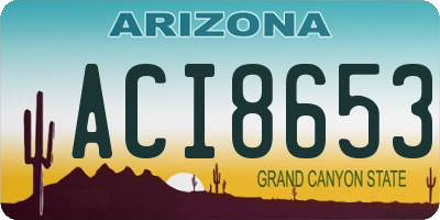 AZ license plate ACI8653
