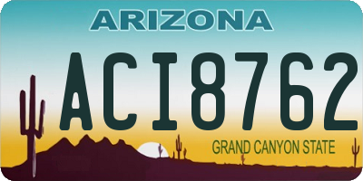 AZ license plate ACI8762