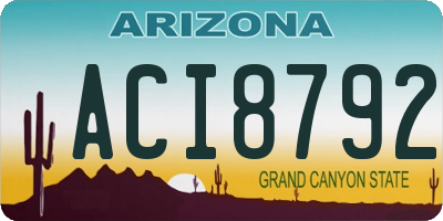 AZ license plate ACI8792