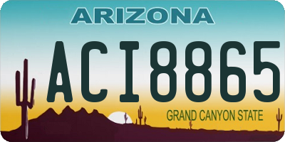 AZ license plate ACI8865