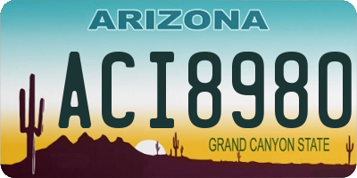 AZ license plate ACI8980