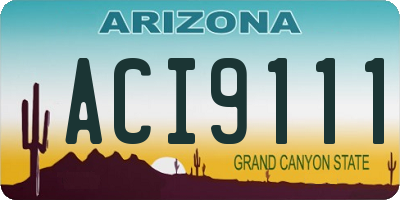 AZ license plate ACI9111