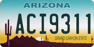 AZ license plate ACI9311