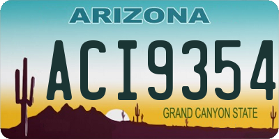 AZ license plate ACI9354