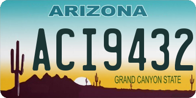 AZ license plate ACI9432