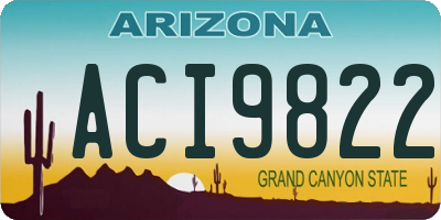 AZ license plate ACI9822