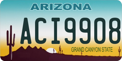 AZ license plate ACI9908