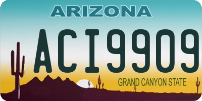 AZ license plate ACI9909