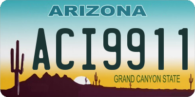 AZ license plate ACI9911