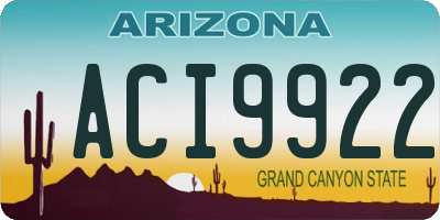 AZ license plate ACI9922