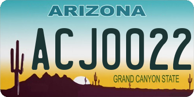 AZ license plate ACJ0022