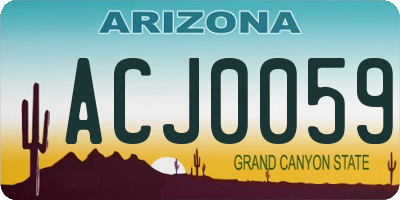 AZ license plate ACJ0059