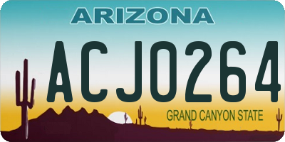 AZ license plate ACJ0264