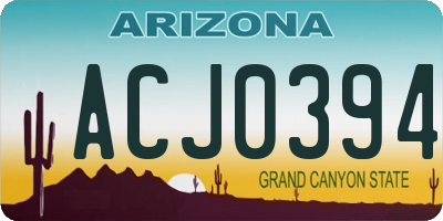 AZ license plate ACJ0394