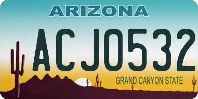 AZ license plate ACJ0532