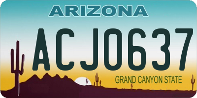 AZ license plate ACJ0637