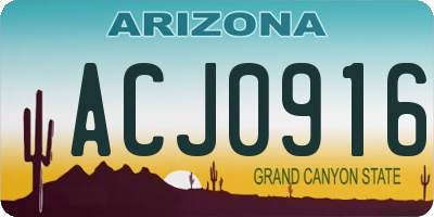 AZ license plate ACJ0916