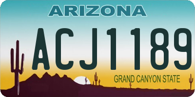AZ license plate ACJ1189