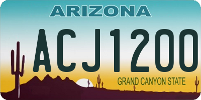 AZ license plate ACJ1200