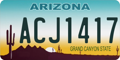 AZ license plate ACJ1417