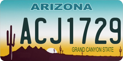 AZ license plate ACJ1729