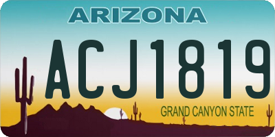 AZ license plate ACJ1819