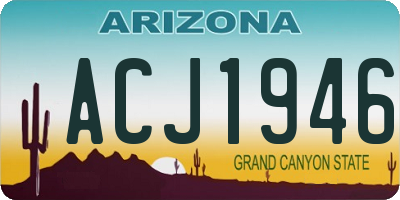 AZ license plate ACJ1946