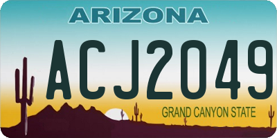 AZ license plate ACJ2049