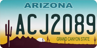 AZ license plate ACJ2089