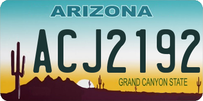 AZ license plate ACJ2192
