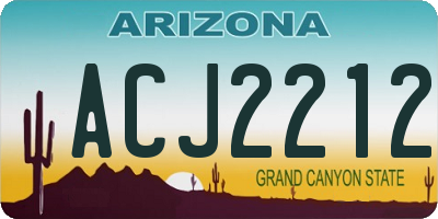 AZ license plate ACJ2212