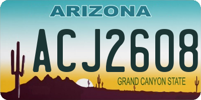AZ license plate ACJ2608
