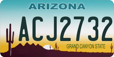AZ license plate ACJ2732