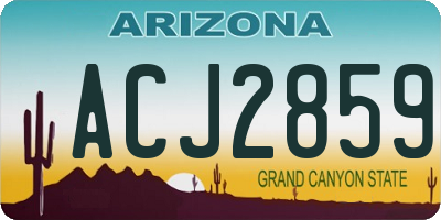 AZ license plate ACJ2859