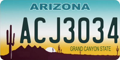 AZ license plate ACJ3034