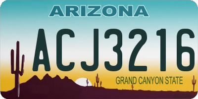 AZ license plate ACJ3216