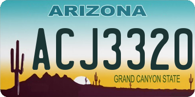 AZ license plate ACJ3320