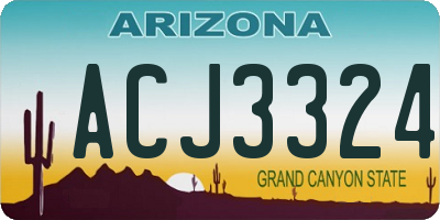 AZ license plate ACJ3324