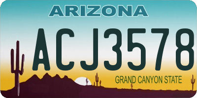 AZ license plate ACJ3578