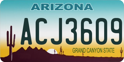 AZ license plate ACJ3609