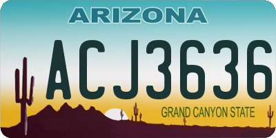 AZ license plate ACJ3636