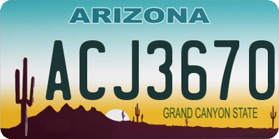 AZ license plate ACJ3670