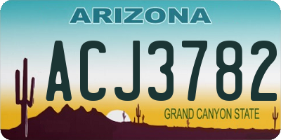 AZ license plate ACJ3782